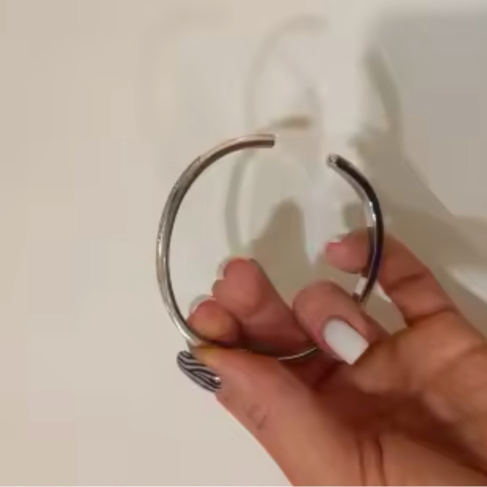 Silver Crystal Cuff Bangles Bracelet - image 4